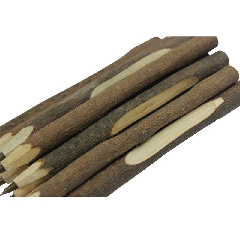 SIPLIV Handmade Wooden Ballpoint Pen Creative Original Ecological Wood Pen Long Style (about 6.7 inches, 17 cm) - 6 pcs - Image 4